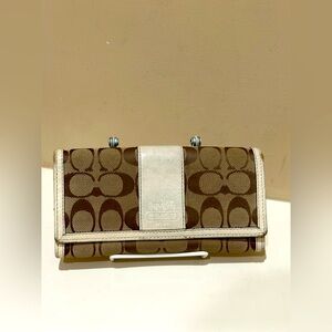 Coach Brown and Cream Women's Wallet